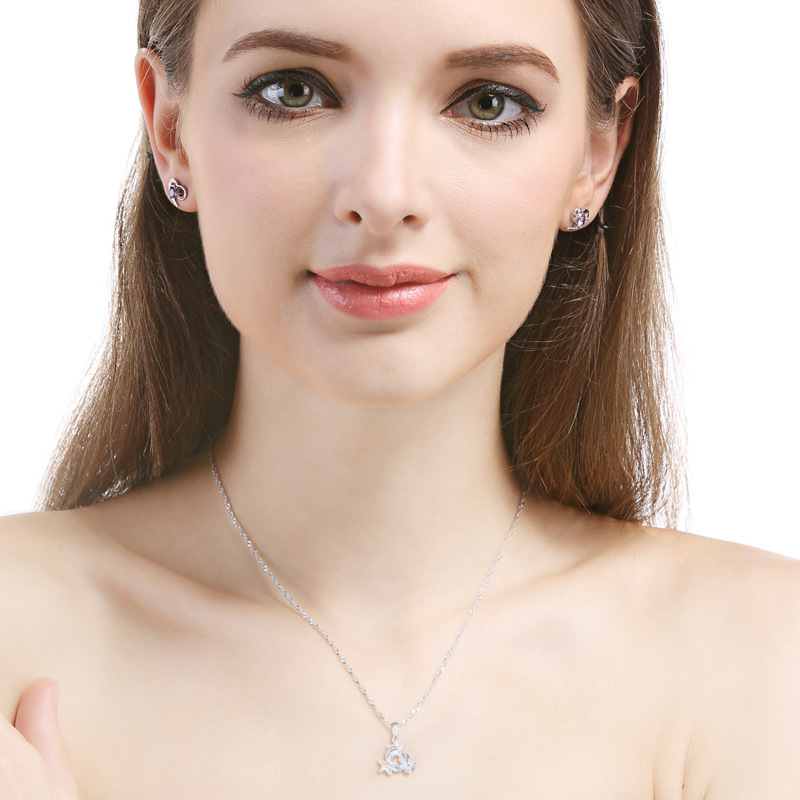 Venta caliente transfronteriza circón meteorito s925 Collar de plata colgante mujer estudiante dulce joyería fresca