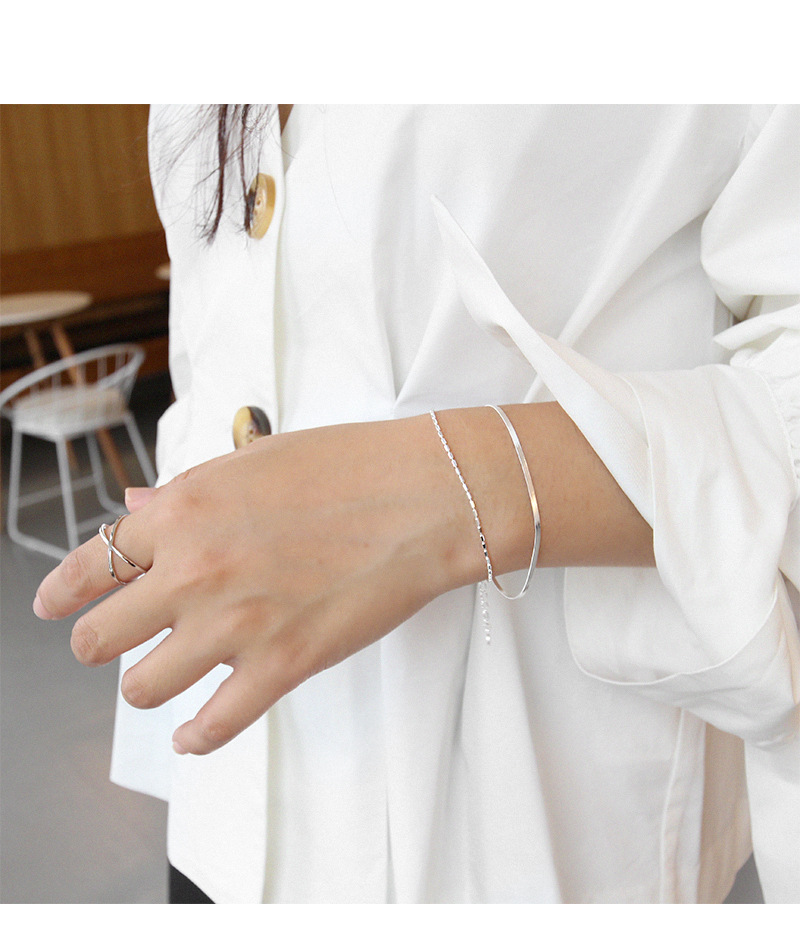 Anniversary Occasion 925 Sterling Silver Material Snake Pattern Korean Version Of S925 Sterling Silver Personality Bracelet Double-layer Silver Bracelet