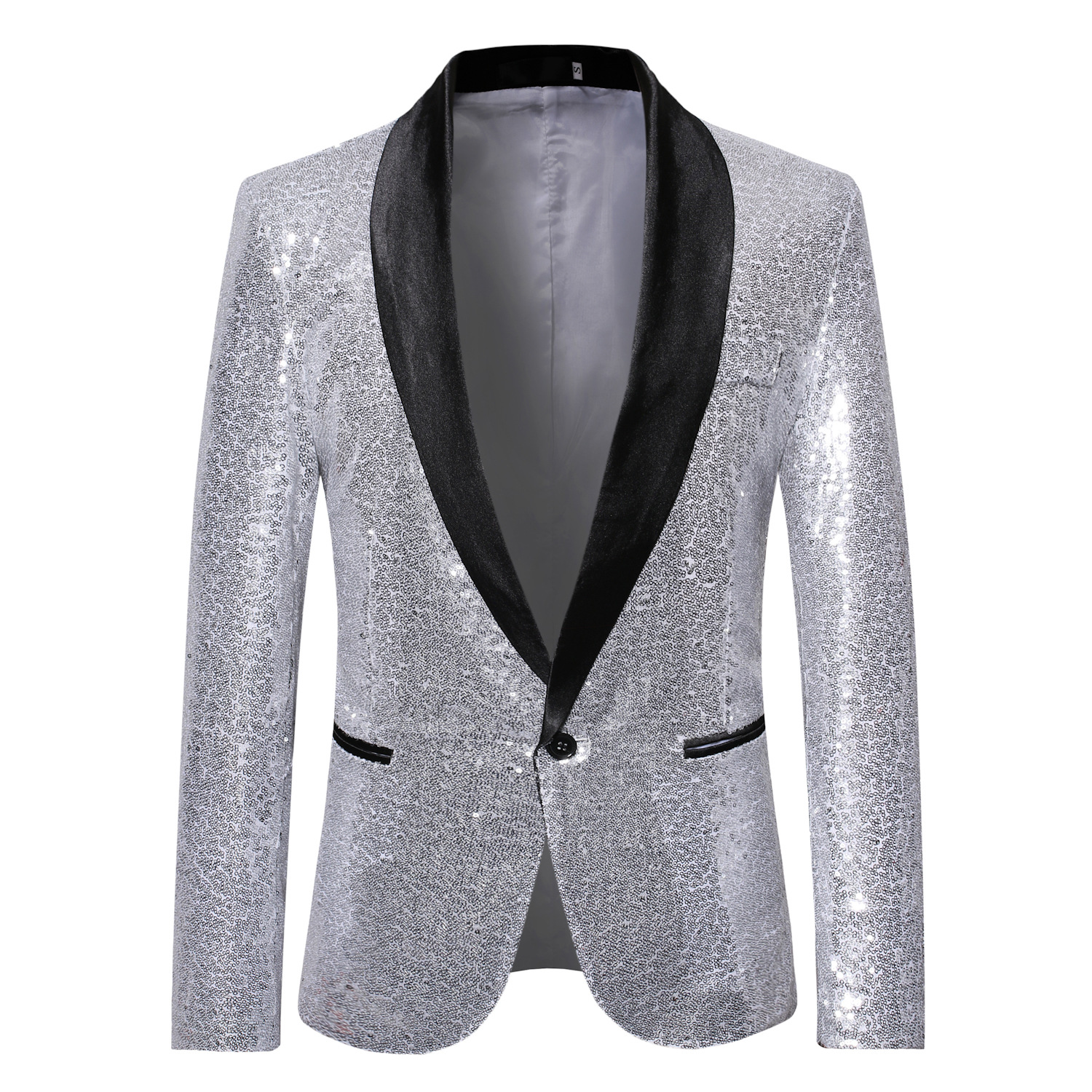 1 Abito con paillettes, abbigliamento da uomo per discoteca, presentatore, presentatore, giacca da studio, taglia europea, all'ingrosso_voghion.com