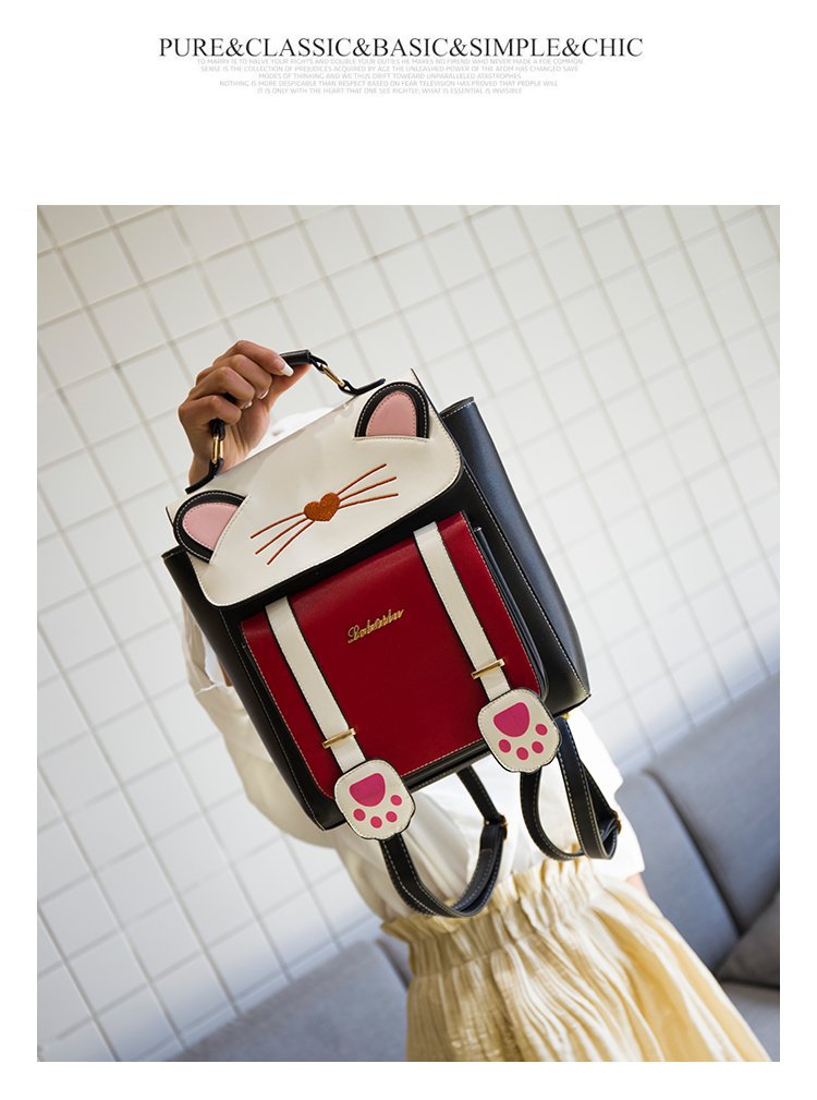 Cute Three-dimensional Cat Backpack Cartoon Animal Student Handbag Female Bag display picture 52