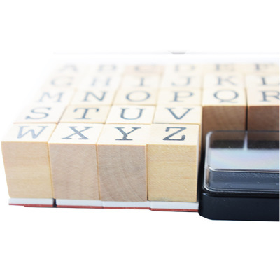 Diario del estudiante letras mayúsculas y minúsculas sello de madera inglés sello de maestro multifuncional