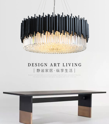 轻奢后现代水晶吊灯圆形时尚简约大气创意别墅客厅灯6012|ms