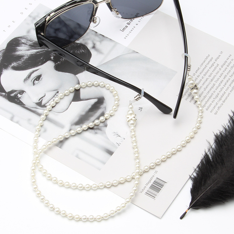 Glasses Chain Imitation Pearl Chain Snow Chain Star Internet Celebrity Same-style Glasses Hanging Neck Metal Chain Lanyard Accessories