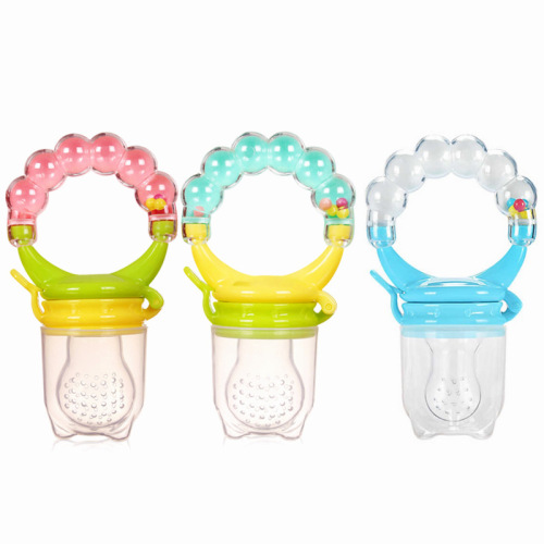 Factory direct sales wholesale ring nutritious fruit and vegetable chew bag baby rattle chew snack pacifier chew snack
