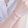 Silver bracelet, cute fresh zirconium, jewelry, Japanese and Korean, flowered, wholesale