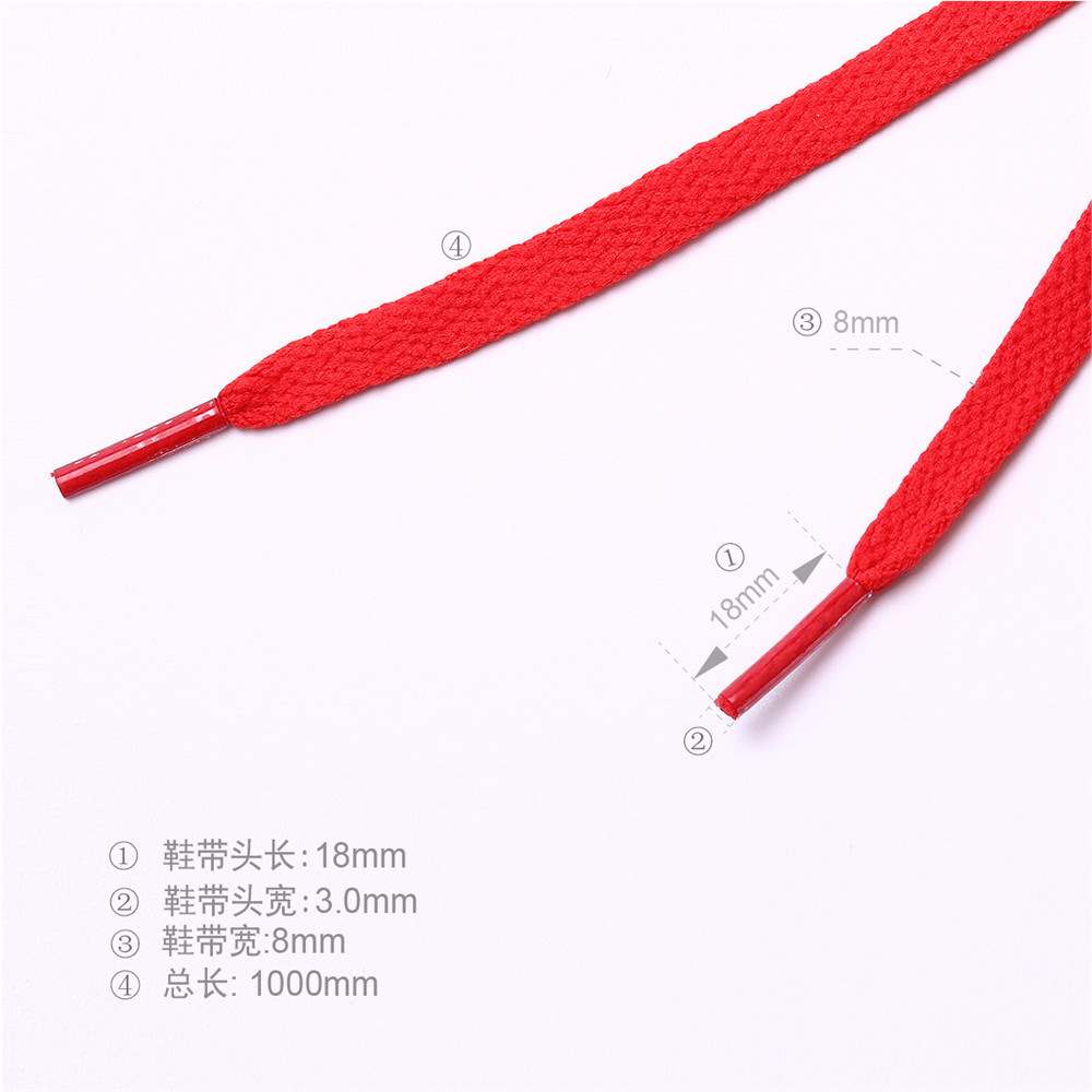 [4] Spot single-layer 8mm polyester flat color shoelaces board shoes canvas white shoes aj sports casual shoelaces