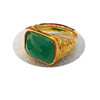 Ring with stone emerald, agate accessory