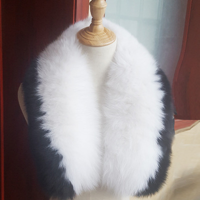 厂家供应定制皮草纺织辅料狐狸毛领星星款狐狸毛帽条毛狐狸毛领子|ms