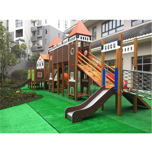 幼儿园木质攀爬组合滑梯大型户外儿童游乐园闯关拓展体能训练厂家-阿里巴巴