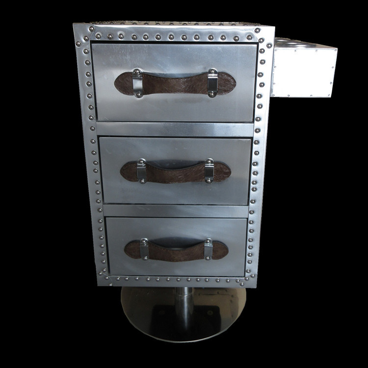 复古做旧铝皮金属箱子摆件 北欧风格装饰箱柜客厅酒吧理发店摆设