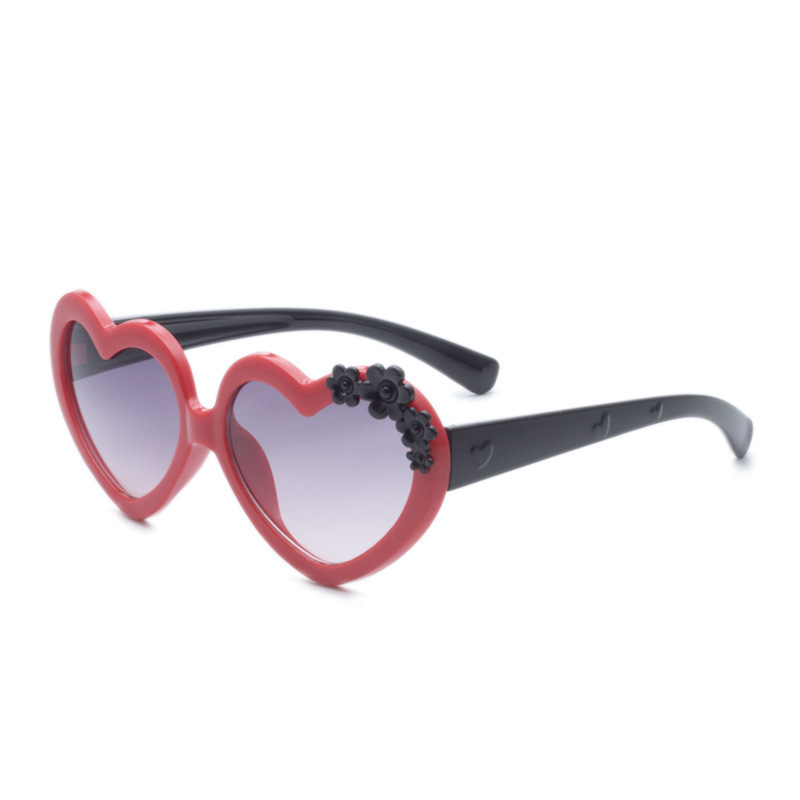 new pattern girl Sunglasses glasses children heart-shaped Sunglasses fashion Trend lovely Lace children Sunglasses