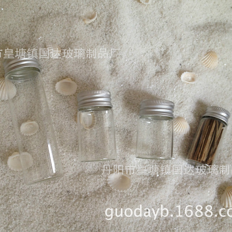 厂家供应铝盖玻璃漂流瓶 16*40透明木塞玻璃瓶创意许愿瓶