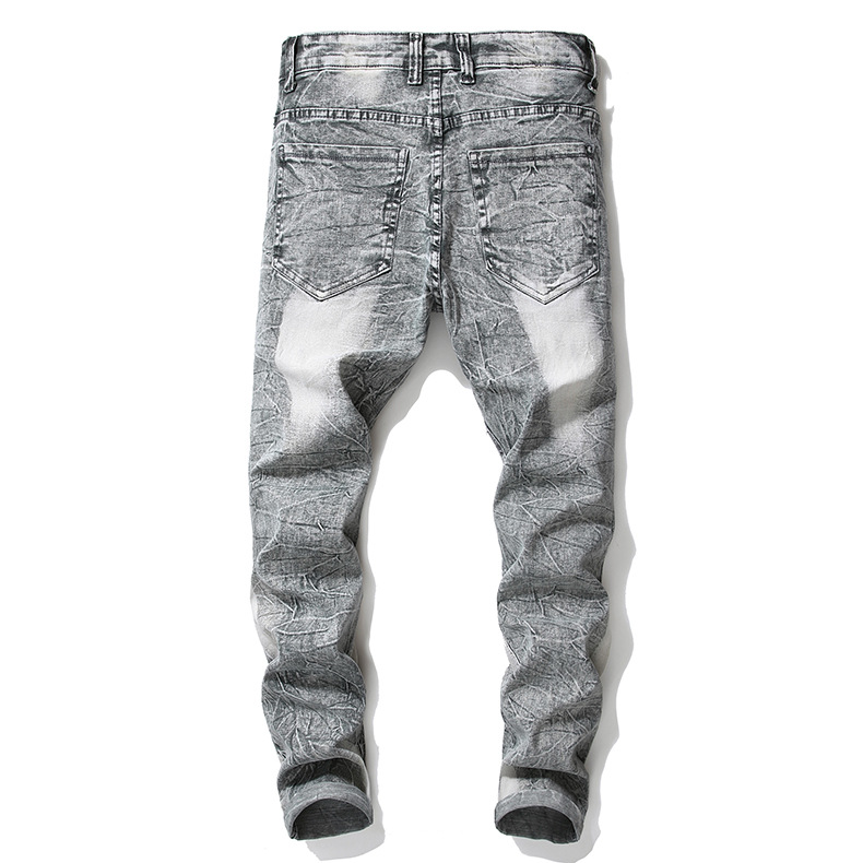 Jeans nuovi da uomo, alla moda, casual, retrò, ricamati, lavati, a gamba dritta_voghion.com