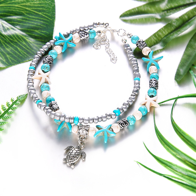 Beaded, Plating Design Beach Geometric Alloy Beaded Plating Women's Anklet