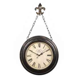 力时达欧式巴洛克复古挂钟美式乡村创意钟表工艺客厅铁艺仿古吊挂