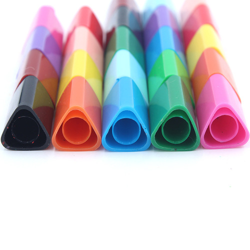 12 Colors Silky Student Colorful Plastic Children's Painting Graffiti Bullet Splicing Crayons Amazon