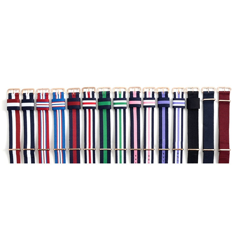 Фабрика прямые поставки 18MM20MM цветной нейлоновый кварцевый ремешок для часов творческий модный мужской и женский ремешок для часов из холста