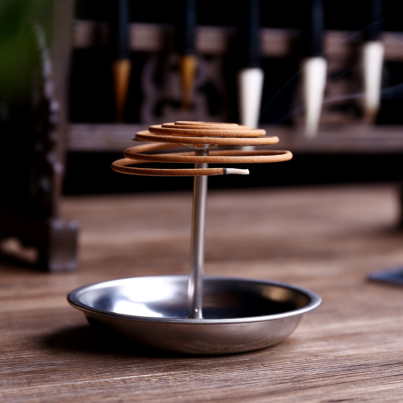 可升降不锈钢盘香支架 24小时檀香檀香盘 佛教用品盘香架厂家直销