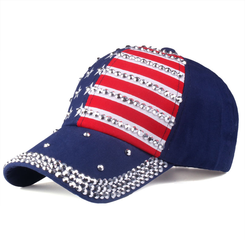 Polyester Material National Flag Pattern Summer, Spring Season Women's Modern Style National Flag Curved Eaves Baseball Cap