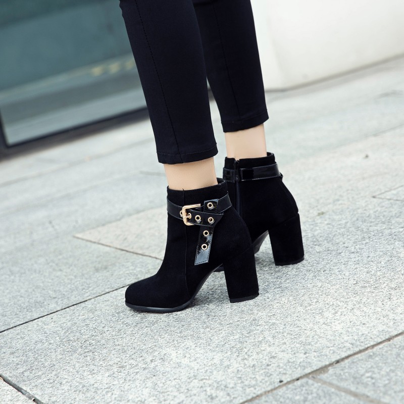 Suede High Heel Ankle Boots 1