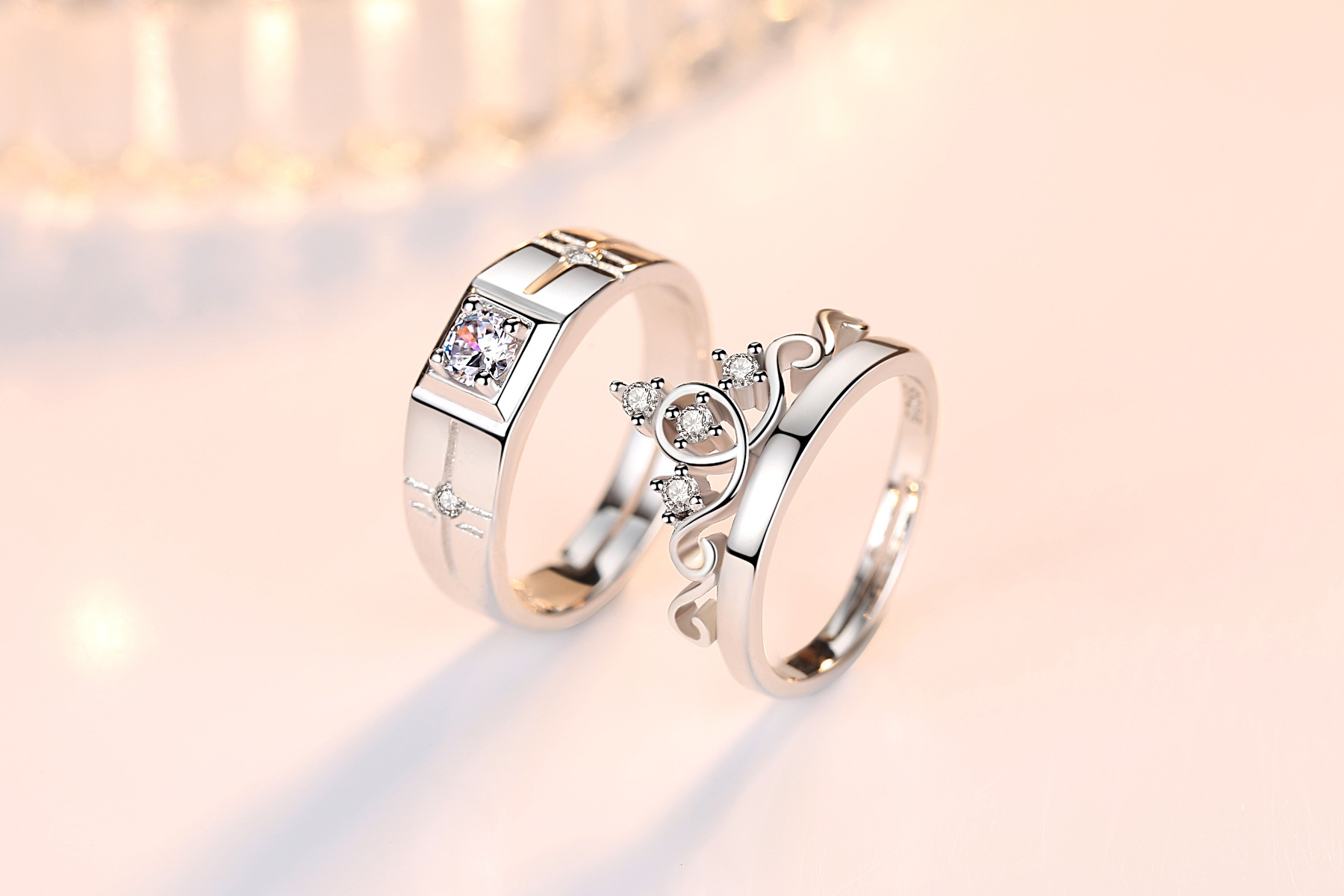 15g Weight Shell, Zircon Inlay Material Women'S Copper Patchwork Flocking Inlay Crown Shell Zircon Wedding Jewelry