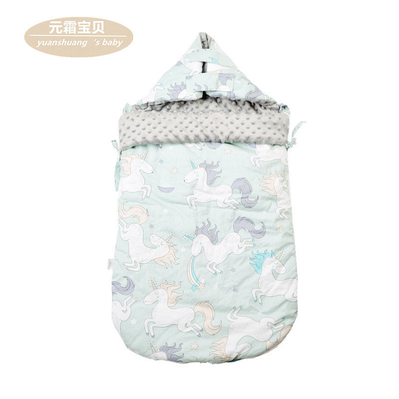 Cross border baby pure cotton peas Sleeping bag Newborn Autumn and winter thickening Dual use Newborn Cuddle peas Sleeping bag
