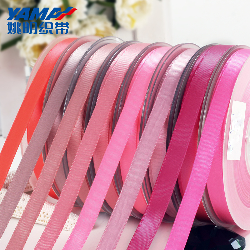 Yao Ming cinta de satén de poliéster accesorios para el cabello cinta de ropa 89mm cinta de embalaje para hornear serie roja 156-183