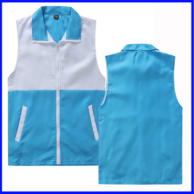 new pattern Color matching Volunteer Community Volunteer Vest coverall zipper Active wear vest customized wholesale Printing