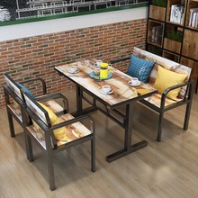 Chủ đề mới kết hợp bàn ghế nhà hàng lẩu nhà hàng sáng tạo bàn ăn và ghế nhiều người sản xuất bàn ghế thép Bàn ăn