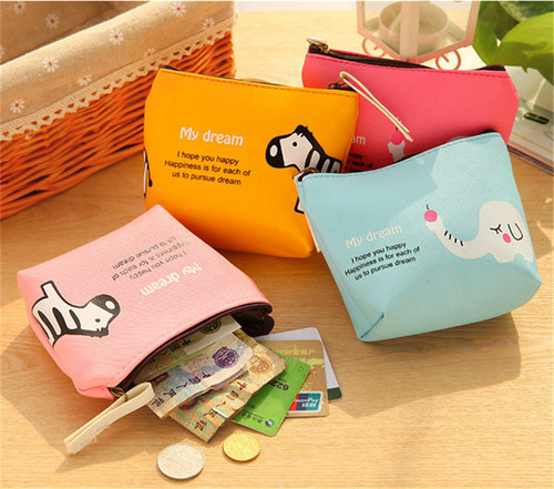Manufacturer wholesale cute animals Korean version creative simple male and female students printed coin purse cartoon animal coin bag