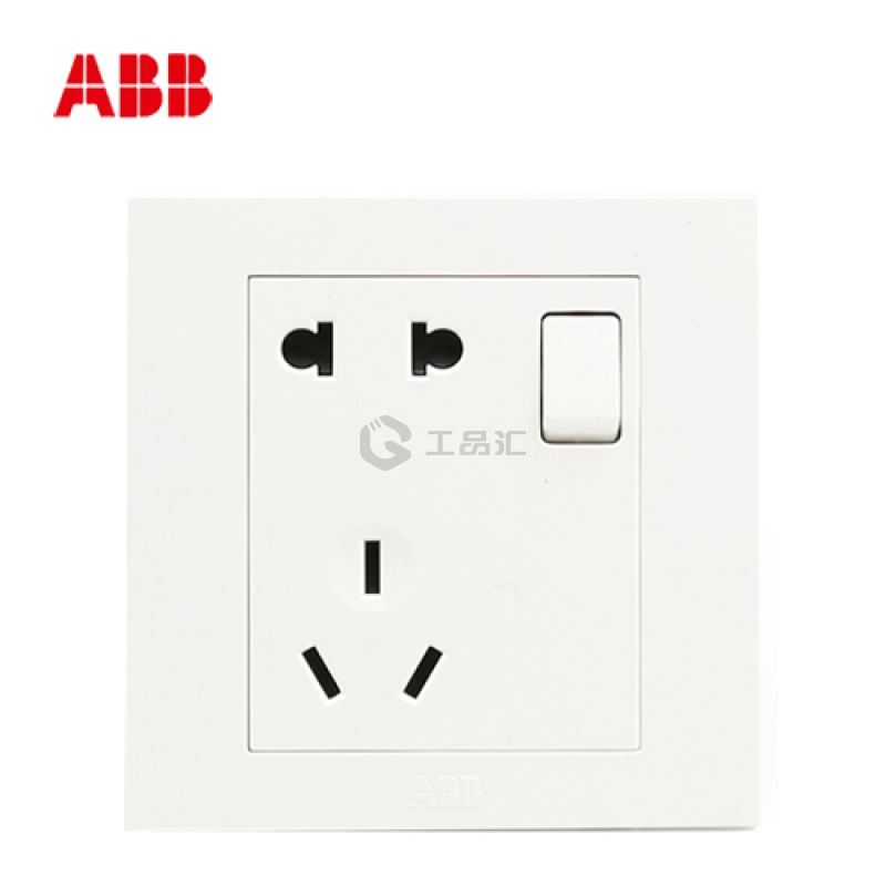 ABB 开关插座 永致系列(雅白色)五孔带开关插座；AH225