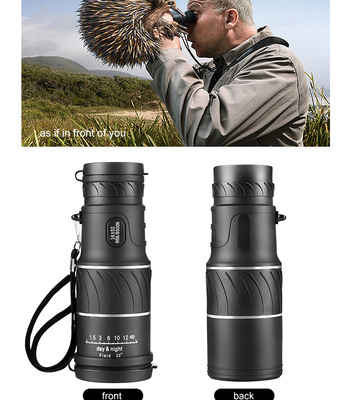 Hot explosion models 16x52 Night vision Two-tone black high definition High power Carry Waist pack Monocular telescope