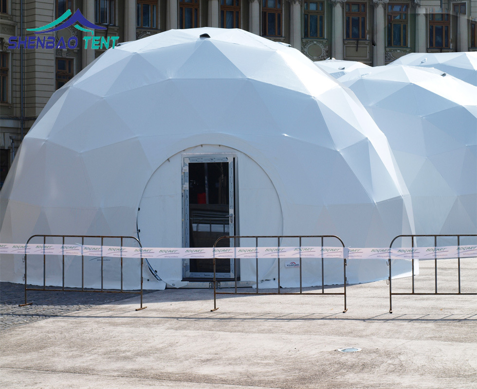 户外带玻璃门白色球形篷房 演出广告活动半圆形篷房生产出售