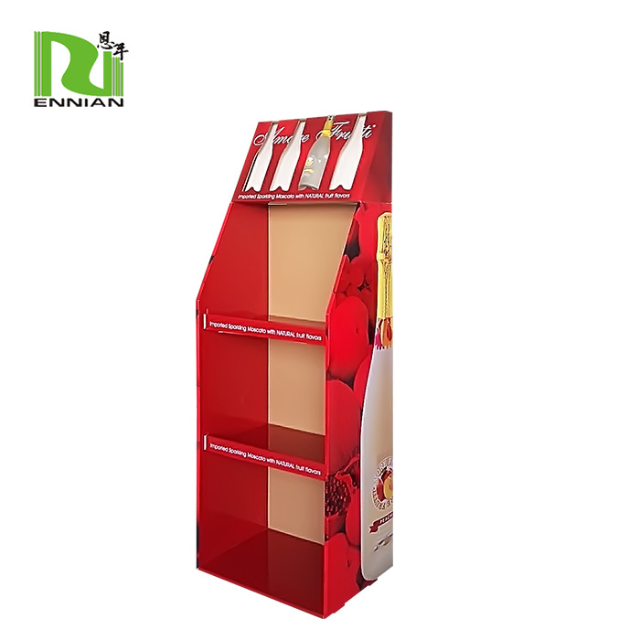深圳厂家红酒纸货架 饮料纸展示架 出口质量 免费设计可折叠展架
