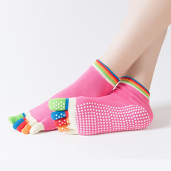Sports Five-Finger Socks for Ladies, Toe-Show Backless Yoga Socks, Dance and Fitness Yoga Socks
