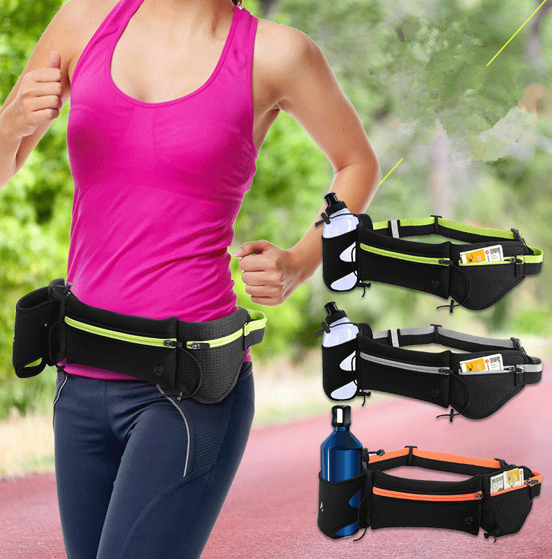 水壶腰包男女式水壶运动腰包潜水料防盗马拉松腰包防水透气腰包