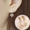 Earrings from pearl, flowered, with snowflakes, wholesale