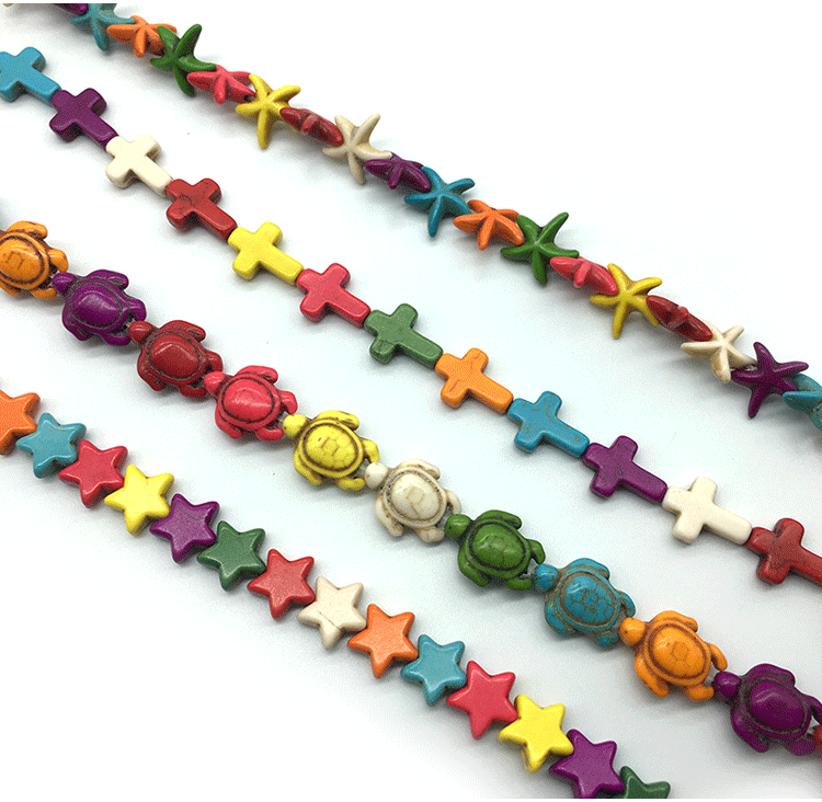 Colorful Popcorn Turquoise Cross Star Starfish Tortoise Diy Beads Material Wholesale Nihaojewelry display picture 6