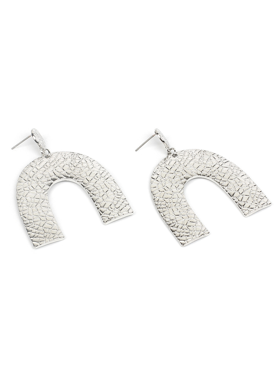 Korean Fashion New Geometric U-shaped Big Long Earrings display picture 5