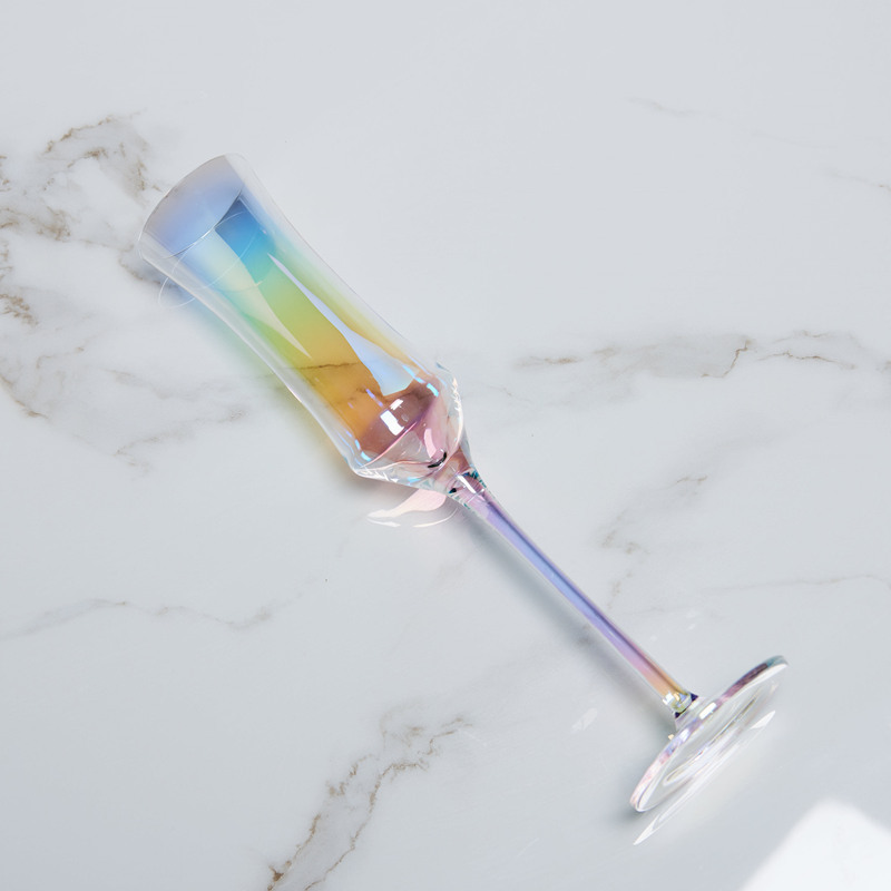 INS Internet Celebrity Goblet Rainbow Cup Colorful Crystal Champagne Glass Color Red Wine Glass Creative Ion