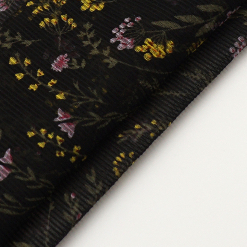 厂家供应牙签布女装面料染色印花 支持定做