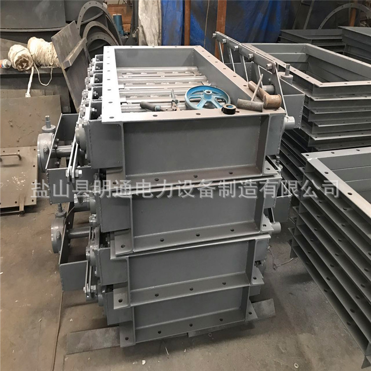 电厂烟道调节方风门 对开手动方风门 智能多轴电动风门