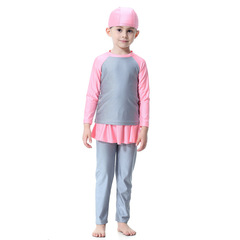Factory-direct cross-border girls' modest two-piece swimsuit, H2002, a bestseller on AliExpress