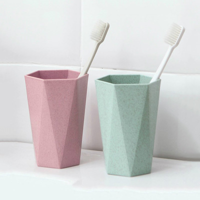 wheat stalk Brush teeth Cups lovers Geometry toothbrush glass household Diamond Wash cup Water cup