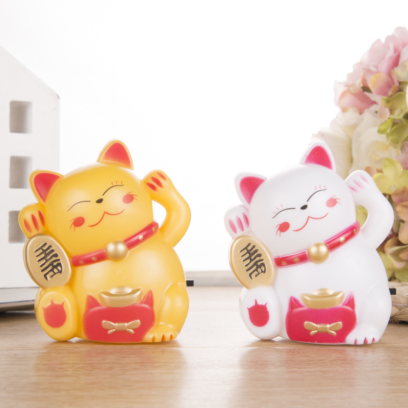 Night light Cross border Electricity supplier Strange new LED Fortune cat Nightlight Colorful lights originality Gift lights Customizable LOGO