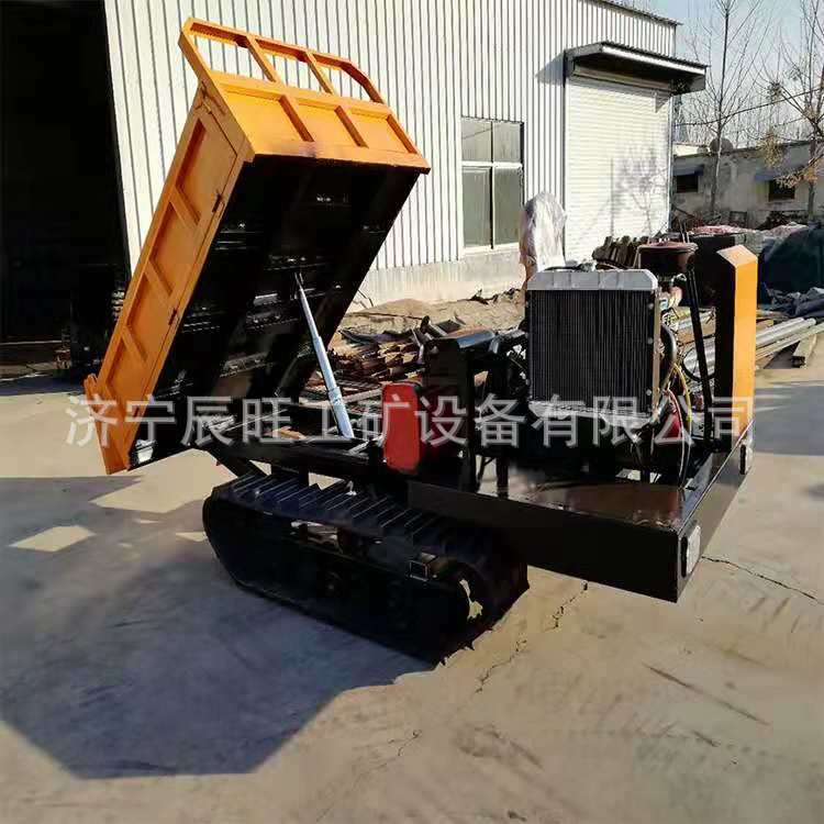 农用钢制履带运输车厂销售自卸翻斗运输车供应履带式小型随车吊