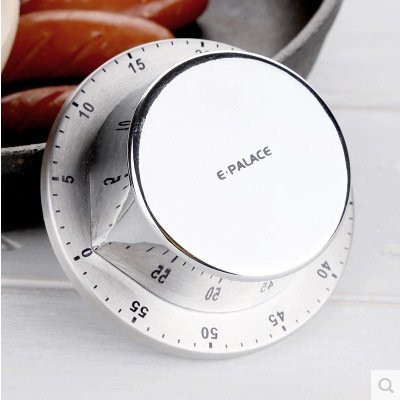 Stainless Steel Kitchen Timer, Reminder Device, Mechanical Timer with Iron-Based Adhesive—Includes a Magnet