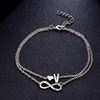 Metal ankle bracelet with letters, fashionable set, decorations, European style