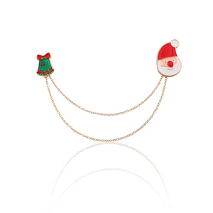 Christmas Old Man Bell Vest Pin - Alloy Material, Unisex, XZ002 Model, Yiwu Production, Fashionable, Multi-Functional