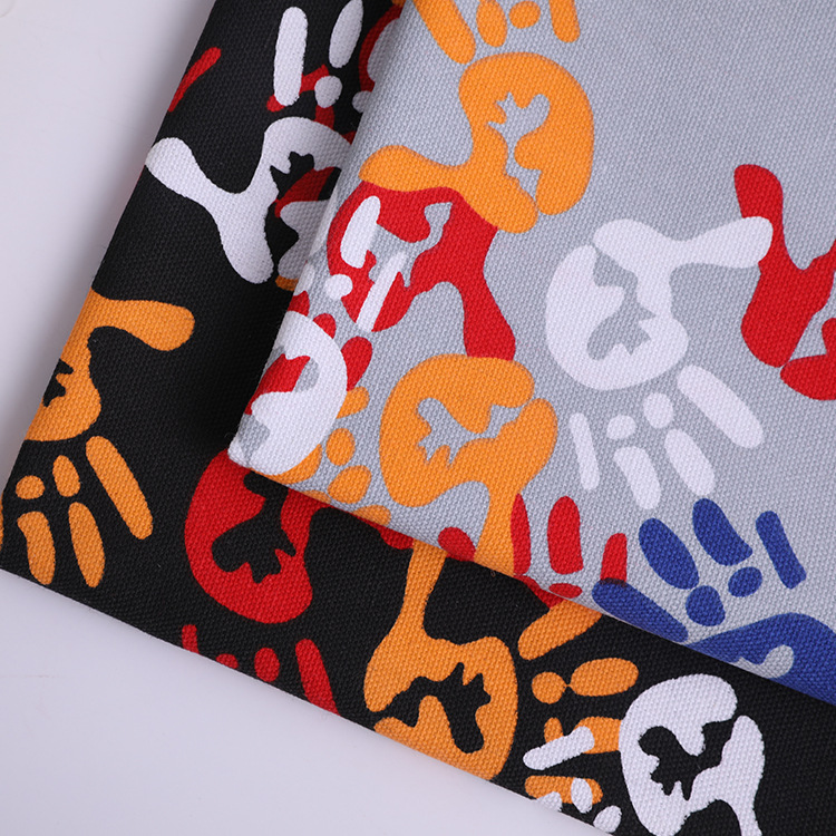 Factory direct 260g palm printing plain thick polyester cotton canvas sofa curtain fabric spot wholesale